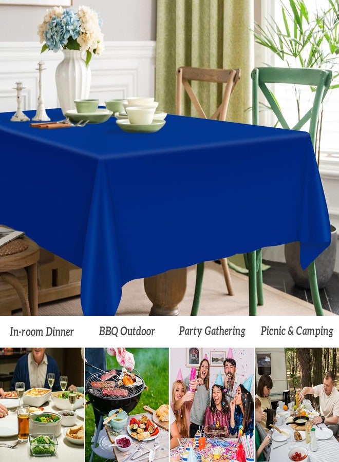 Mulbozy 2 Pcs Royal Blue Plastic Tablecloth for Rectangle Table, 54 × 108 inches Disposable Royal Blue Party Table Covers for Birthday, Anniversary, Wedding, Fine Dining, Graduation Party Decoration - Image 3